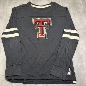 Vintage Texas Tech Football Raglan Long Sleeve Jersey Shirt Sweater Mens XL TTU